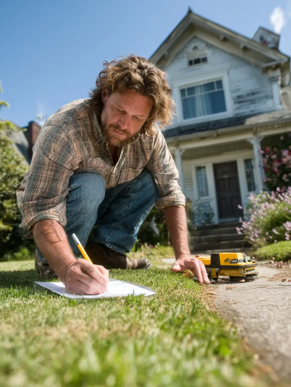 Man Measuring Property