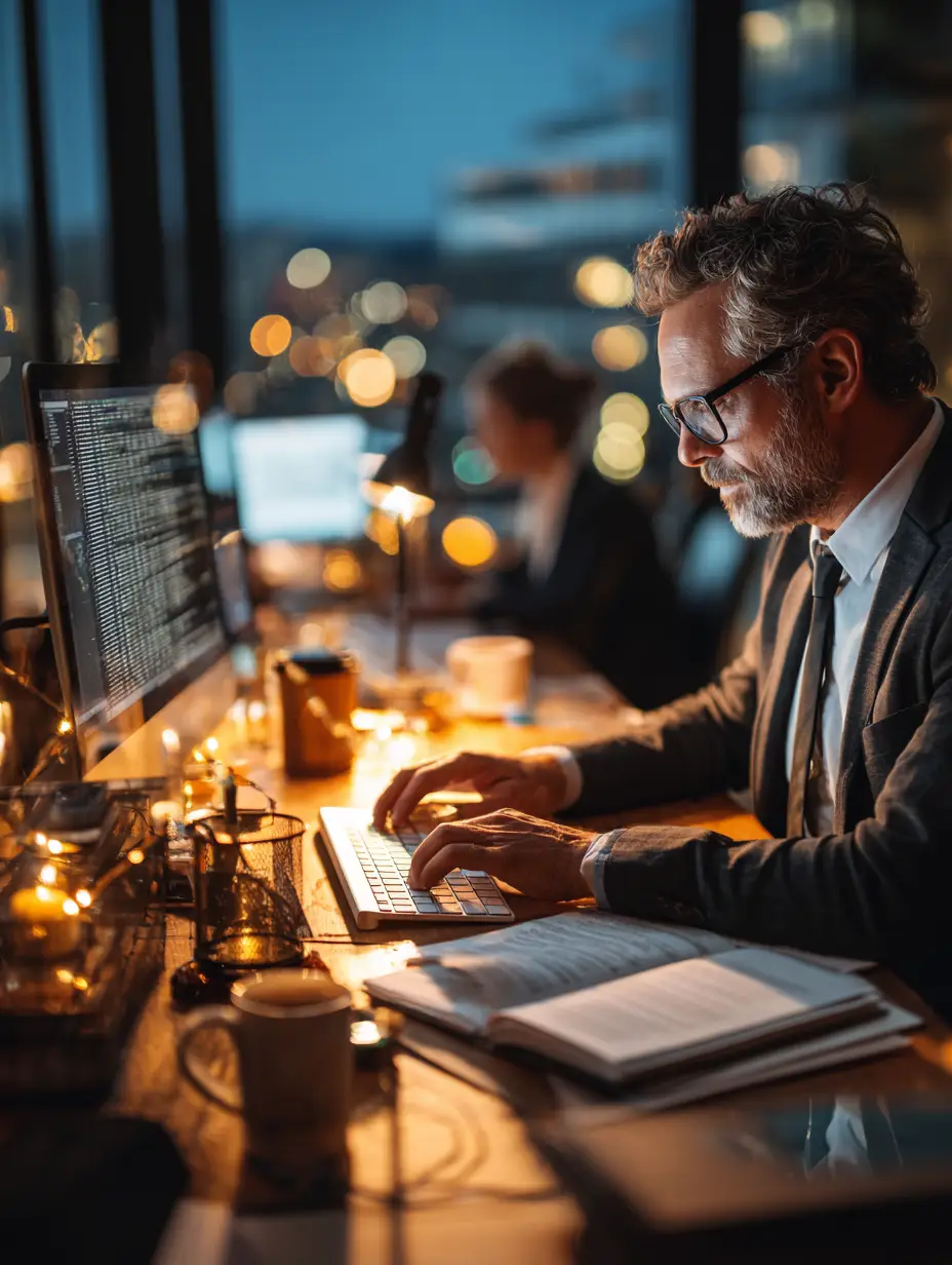 Lawyer working on computer