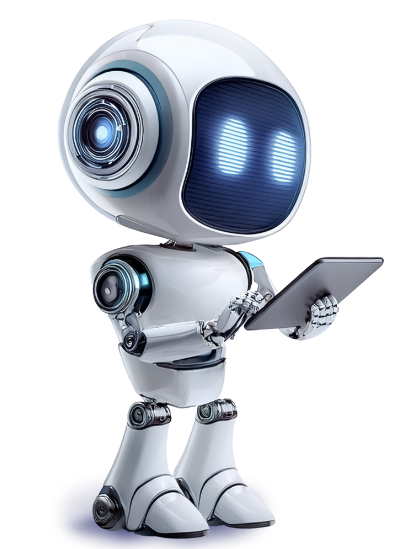 Robot with a tablet